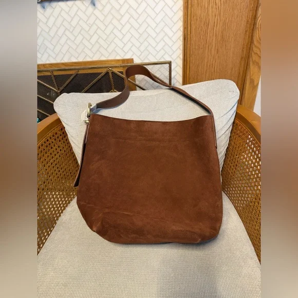 Madewell Essentials Suede Bucket Bag Soft Mahogany - Picture 9 of 9